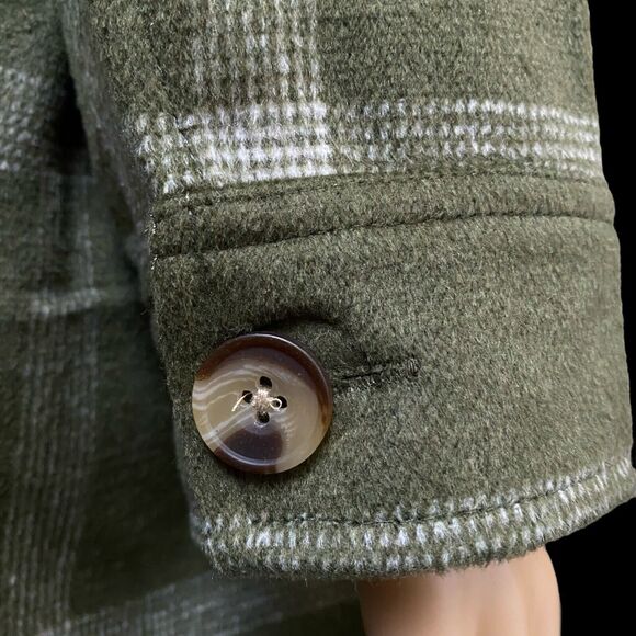 Sonoma Heavyweight Brushed Flannel Shacket Olive Green Plaid Size 2XL women’s - Picture 8 of 14